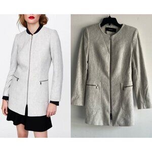 Zara Basic Herringbone Zara Frock Coat Blazer Jacket 22034
